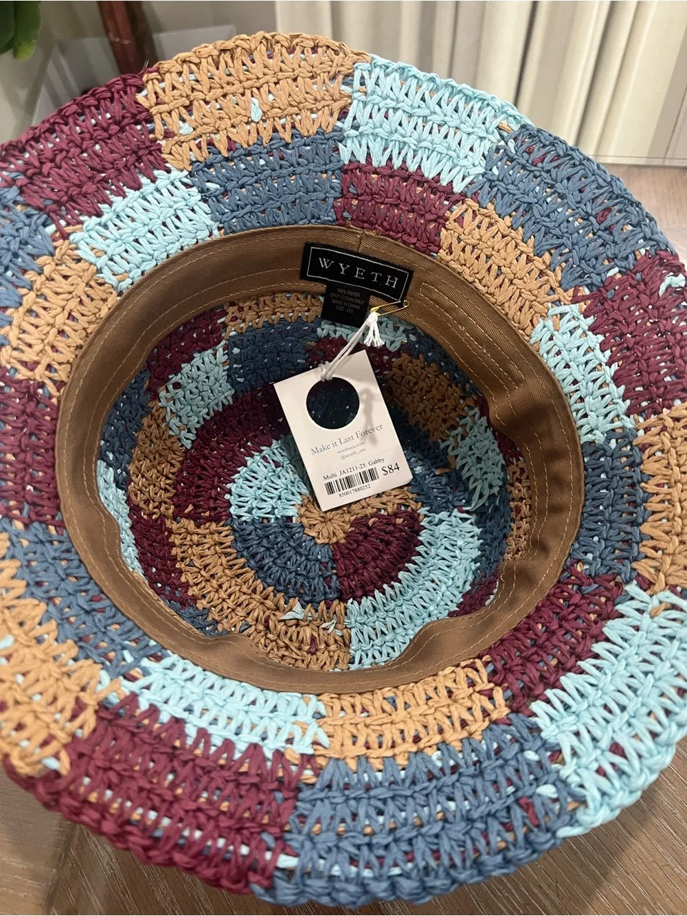 WYETH Multi-Color Crochet Bucket Hat NWT